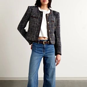 ♥️ SOLD♥️ VERONICA BEARD Lars button-embellished metallic tweed jacket
